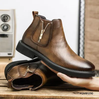 Genuine Leather High low Chelsea Boots